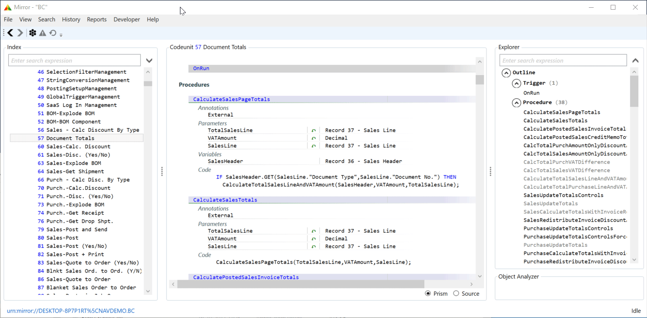 Collapse and Expand Index and Explorer Panels
