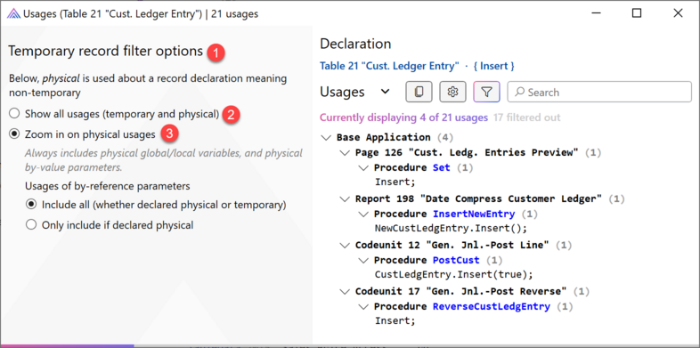 Prism for AL: Usages with table filter