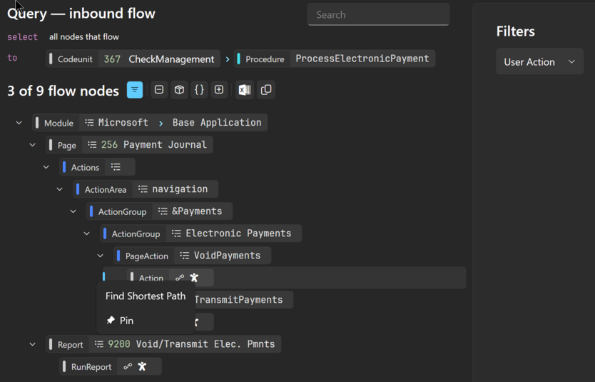 Prism for AL: Backtrack to user actions
