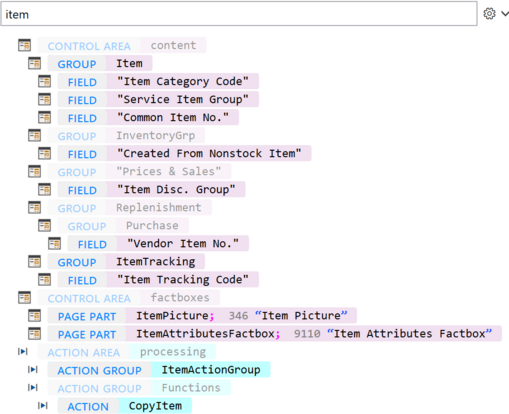 Prism for AL: Object outline with filtering