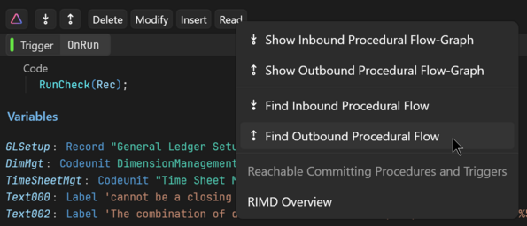 Prism for AL: Invoke Find outbound flow