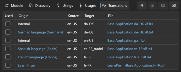 Prism for AL: Translations overview
