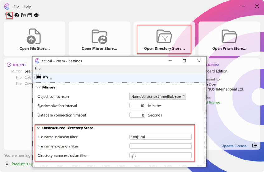 Prism for C/AL: Directory store filters