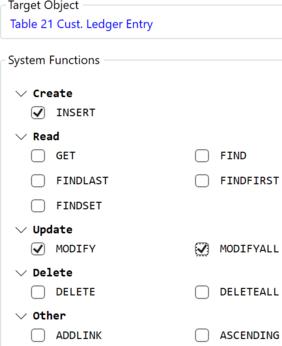 Prism for C/AL: Select system functions to find usages of